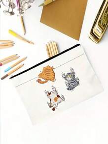 Cute Cats Pattern Cosmetic Bag Makeup Bag,Carry-All Pouch Zipper Bag Storage Bag Cosmetic Bag Canvas Bag Pencil Bag, Coin Bag Makeup Organizer Makeup Storage Bag Mini Pouch Travel Small Makeup Case Accessories Make Up Holder Brush Bag Make Up Container Cosmetic Bag Travel Essentials Ladies Accessories Travelling Stuff Makeup Bag School Supplies Make Up Bag Holiday Essentials Makeup Bags Makeup Pouch Holiday Winter
