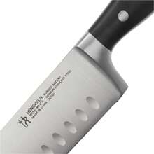 Forged Accent 7-Inch Hollow Edge Santoku Knife, Black