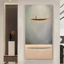 1PC Nordic Style Boatman Support Canvas Painting, Modern Art Print Posters For Office And Home Decoration, Simple And Stylish Wall Arts, No Frame Gifts Birthday Graduation