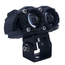 Rasen Cat Silhouette Motorcycle Auxiliary Headlight With Magnifying Glass White And Yellow Light - Black - View 2