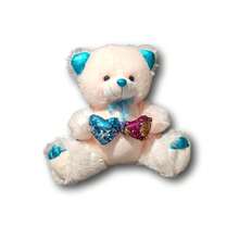 40cm Cream Teddy Bear With Blue Details - 米色 - 查看 2
