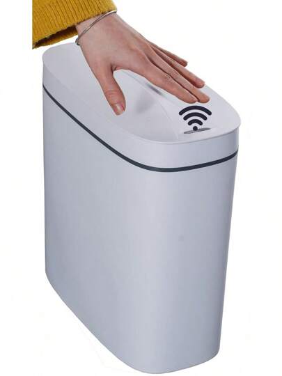 Sooyee cubeta de basura de plástico rectangular de 10 litros con tapa tipo prensa, contenedor de basura de 2.4 galones para baño, sala de polvo, recámara, cocina, sala de manualidades, oficina (negro)