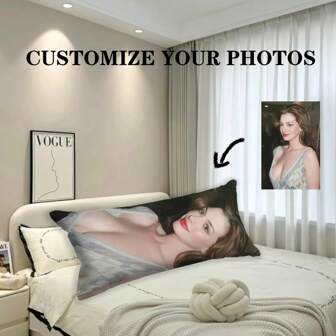 1 pieza Almohada de Body personalizada con foto - Impresión a doble cara, extra larga, soporte de sueño cómodo para dormir de espaldas y de costado, se adapta a camas individuales y dobles, lavable a máquina, almohada de sueño de estilo moderno