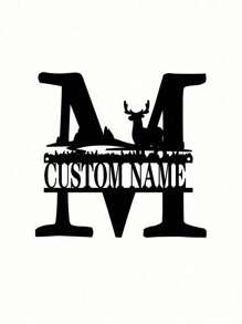An Iron Wrought Custom Flower Last Name Logo Last Name Logo Personalized Metal Outdoor Men's Split Monogram Split Logo Family Valentine's Day Gift Housewarming Gift Father's Day Independence Day Party Summer Graduation School Season Decorations Gifts Birthday
