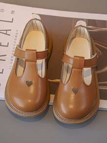 Girls Soft Sole Leather Shoes, Children Round Toe Princess Shoes, Suitable For Spring & Autumn - Brown - View 5