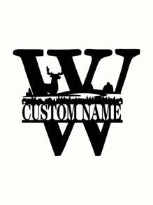 An Iron Wrought Custom Flower Last Name Logo Last Name Logo Personalized Metal Outdoor Men's Split Monogram Split Logo Family Valentine's Day Gift Housewarming Gift Father's Day Independence Day Party Summer Graduation School Season Decorations Gifts Birthday