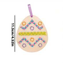 Wooden Egg DIY Loom Set, Colorful Thread Weaving Hand-Hung Decoration, Suitable For Easter Party Activities