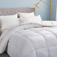 White Comfort Soft Fibre Thick Comforter Twin Size, Ultra Soft Luxury Four Seasons White Hotel Collection Bed Comforter, Square Stitching, Fluffy Comfort, Medium Warmth 88″ X 88″ - 白色 - 查看 5
