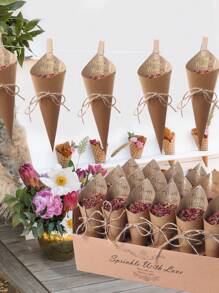 1Set Confetti Cones Box Set With 30pcs Kraft Holds Paper, Modern Paper Letter Graphic Confetti Holder Stand For Party Wedding Decorations,Gift Wrapping Supplies - Multicolor - View 3