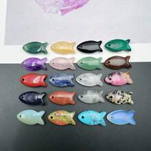 1pc Natural Crystal Fish Carving Figurine Statue Palm Stone DIY Jewelry Accessories Animal Figurine Sculpture Pocket Stone For Home Office Feng Shui Decoration Collectible Ornament - Multicolor - View 5