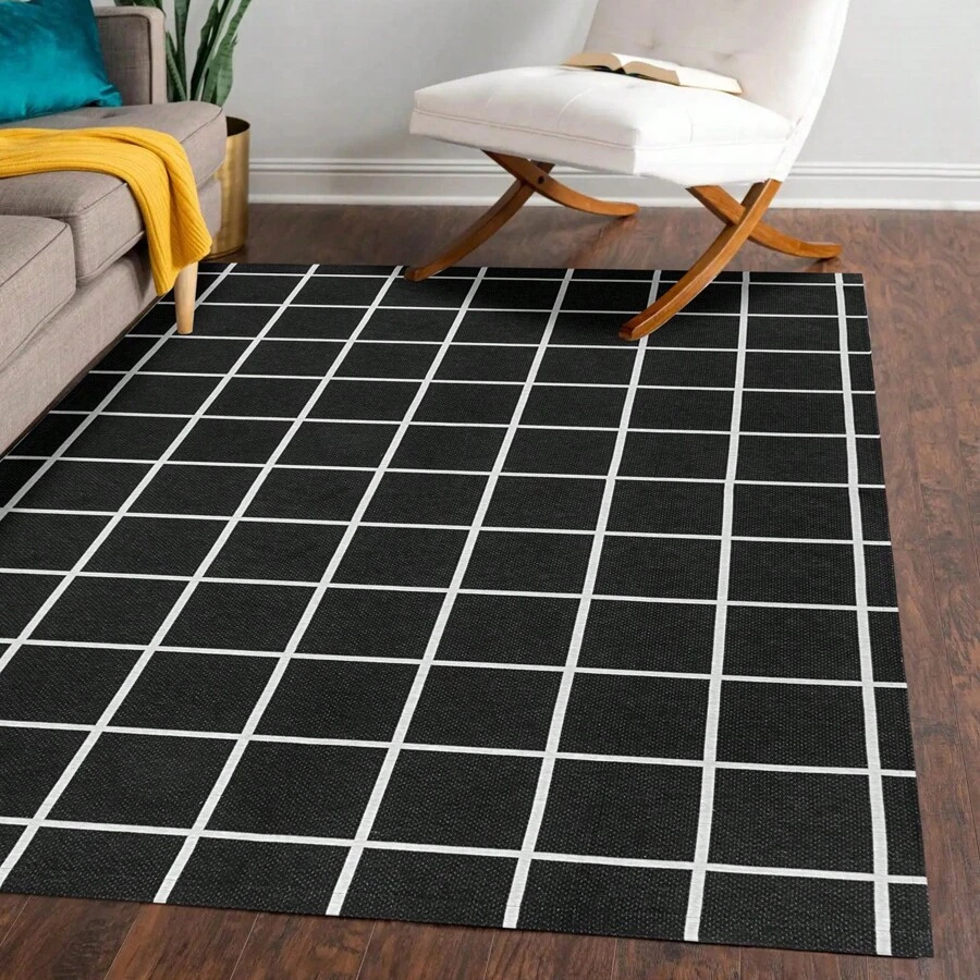 Jacquard Rug 2.00 M X 1.40 M Non-Slip Geometric Living Room Office Bedroom - GRID - View 1