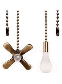 1pc Ceiling Fan Pull Chain Extender, 24-Inch Extra Long With Decorative Frosted Glass Bulb And Fan Cord, Fit All Standard 3mm Diameter Ceiling Fans And Light Fixtures Factory Pull