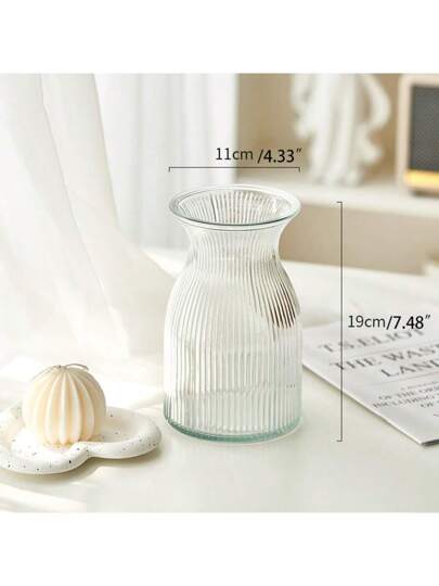 Piece Glass Vase, 7.48 Inches Tall, Moderne Minimalist Home Centerpiece Wedding Tables, Wedding, Halloween, Birthday Graduation Room Flower Vase view 2