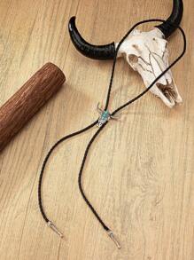 1 件西部牛头蓝绿松石康乔波洛项链，适合女牛仔 - 彩色 - 查看 2