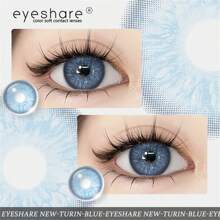 EYESHARE NEW 1 Pair Blue Colored Contact Lenses Eye Makeup 14.2mm Yearly Use Halloween Costume Cosplay - TR-lAN - View 4