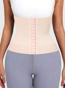 Women's Simple Solid Color Waist Trimmer Corset Belt  - Pink - View 1