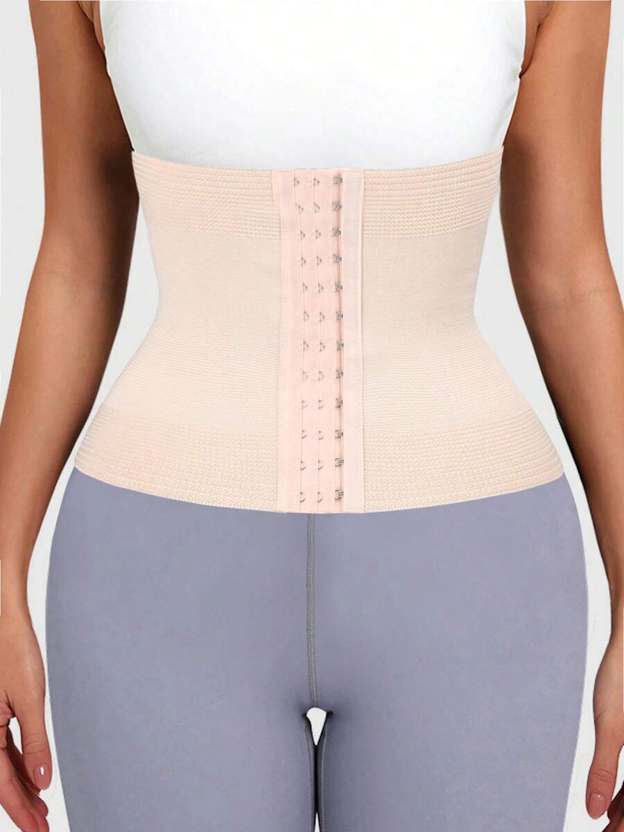 Women's Simple Solid Color Waist Trimmer Corset Belt  - Pink - View 1