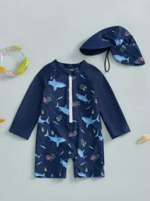 Young Boys Swimwear - 藍色 - 查看 4