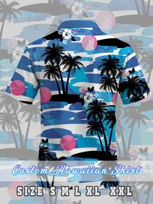 Summer Men Custom Surfers Face Hawaii Vacation Shirt Tops Fun Personalized Short Sleeve Male Personalization Daily Tropical Leaves Beach Wear Birthday Gift Ornamental,Dawg Stylish,Fashion,Hipster,Contracted,Easy Costume,Modest Fashion,Minimal Chic,Casual Custom,Unique,Personalized Ideal Gifts For Him Family,Boyfriend,Friends,Children