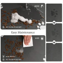 1 pièce de tapis d'alimentation pour chat/chien, tapis absorbant et antidérapant imperméable, facile à nettoyer, prévient les déversements et les salissures de nourriture