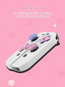 GeekShare 可爱闪光心形骷髅方向键和 ABXY 键盖，兼容 Switch/OLED Joy-Con，不适用于 Lite - 粉紅紫 - 查看 7