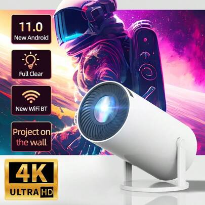 HUASHIJIE 2025 Ny Super-Clear 1080P Intelligent 5G Dual-Band projektor Hem Sovrum 4K Ultra-High-Definition projektionsvägg High-Definition Liten hemmabio HD Datorskärm Projektion Fitness Kontor Utomhus Camping Rum Internet Klass Vardagsrum Sovsal Studenter Miniprojektor