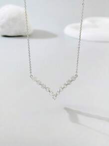 Esberry 1 Pc 925 Sterling Silver Elegant Gorgeous Cubic Zirconia Pendant Necklace For Women Fine Ladies Jewelry Gift Birthday Gifts Party Gifts Holiday Gifts