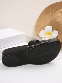 2025 Damen Keilsandalen mit dicker Sohle, Luftloch für Outdoor Tragen rutschfeste vielseitige Sommer Pantoffeln