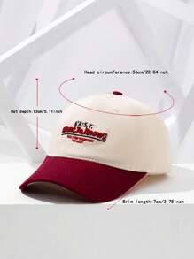 1 buc șapcă de baseball cu broderie cu litere colorate de epocă, șapcă cu coroană moale, reglabilă, snapback, versatilă pentru primăvară/vară