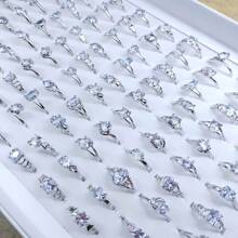 10pcs/Pack Luxury Zirconia Inlaid Zinc Alloy Women's Ring Set, Elegant Multi-Style Mixed Fashion Rings For Party, Wedding, Daily Wear, Fashion Jewelry, Best Gift, Random Delivery