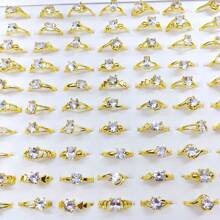 10pcs/Pack Luxury Zirconia Inlaid Zinc Alloy Women's Ring Set, Elegant Multi-Style Mixed Fashion Rings For Party, Wedding, Daily Wear, Fashion Jewelry, Best Gift, Random Delivery