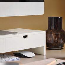 SoBuy BBF02 Monitor Screen Stand Monitor Riser Screen Riser Monitor Stand With 2 Drawers White WHT Approx.: 47x11x18cm - White - View 4