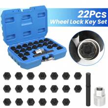 22Pcs Wheel Locking Anti-Theft Lug Nut Screws Removal Key Set Fit For AUDI - Black - View 3