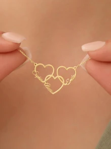 Customized Stainless Steel Name Necklace, Family Heart-Shaped Necklace, Personalized Name Necklace, Multi-Name Necklace, Gift For Wife, Gift For Mom, Mother's Day Gift - Multicolor-style 2 - View 5