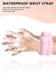 21/9/7/5Pcs Cosmetic Sponge Bundle, Teardrop & Triangle Makeup Sponges, Finger & Air Cushion Puffs, Cleansing Pads, Bow Hair Band, Wrist Bands, Silicone Brush Cleaning Bowl, Washable Daily Facial Makeup Blending Tools - Pink - View 3