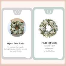 Artificial Door Wreath 22 Inch, Spring/Summer Wreath With Hydrangeas Lamb's Leaves Berries Welcome Board For Holiday Farmhouse Home Indoor Outdoor Wedding Party Wall Window Decor