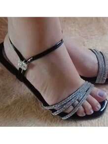 Sofia Model Flat Sandal - 黑色 - 查看 1