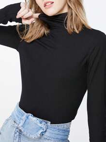 Women Turtleneck Pullover Top High Neck Long Sleeve Thermal Shirts T-Shirt Ladies Baselayer Winter Warmer Basic Top Slim Fit Underwear Undershirts Base Layer Stretch - Black - View 6