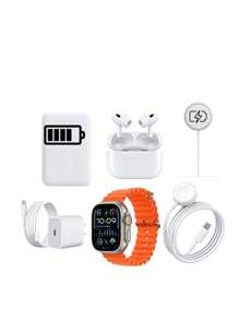 KIT DE CARGA compatible con iPhone, APPLE WATCH, AIRPODS, 7 PZ - Blanco - Ver 2