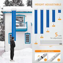 VIVOHOME 20.8ft Long Snow Roof Rake Removal Aluminium Tool With Wheels And Adjustable Extended Handle, Lightweight Shovel Scratch Free For Clear House Roof Vehicle Snow Wet Leaves - Blue - View 6