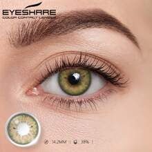 EYESHARE 绿色彩色隐形眼镜 自然外观 绿色眼镜片 灰色隐形眼镜 灰色镜片 绿色眼镜片 万圣节服装 角色扮演 - 綠色 - 查看 3