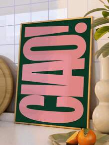 Chic 'Ciao!' Quote Canvas Art Print - Vibrant Pink, Unframed Retro Wall Decor For Living Room, Bedroom, Home Office - High-Quality Textured Monochrome Typography Poster Gifts Birthday Graduation