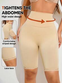 TAKUSUN 女士高腰收腹裤 - 杏色 - 查看 2