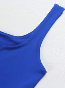 GEREARC Women's Basic Sexy Square Neck Double Lined Seamless Sleeveless Cropped Tank Yoga Crop Casual Tops