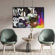 1 Pc  Hip Hop Artist Poster Room DecorWooden Framed Canvas Painting -  Thickness 2.25cm/0.9inch,Home Gift Decoration, Room Decoration Aesthetic, Wall Decoration Art, Perfect Gift, Autumn And Winter Wall Decoration, Living Room Decoration, Bedroom Decoration, Kitchen Decoration, Entry Decoration, Bathroom Decoration, Direct Wall Painting, High Quality Wall Painting Poster