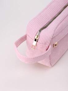 1 pièce Grand sac cosmétique en velours côtelé, sac à maquillage en velours côtelé mode simple,sac de rangement à main,sac cosmétique de voyage portable pour femmes, lavable à la main, sac de voyage pour maquillage, vibes bohèmes - Multicolore - Voir 2