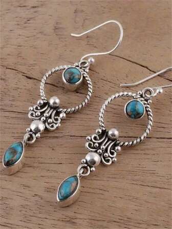 1 对复古波西米亚风格几何长耳环，珠宝礼物适合女性日常、派对、旅行佩戴