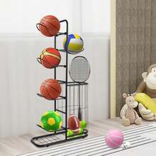 OUKANING Basketball Storage Rack - Black - View 4