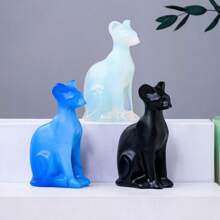 1 pièce Statue de chat sans poils en cristal naturel, dans de nombreuses couleurs. Ornement artisanal mignon d'animal, sculpture énergétique. Cadeau de guérison pour les amateurs de chats