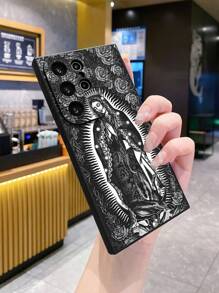 1pc Virgin Mary Graphic Regular Phone Case Suit Compatible With Iphone, Redmi, OPPO/Realme, VIVO, Infinix - Black - View 4